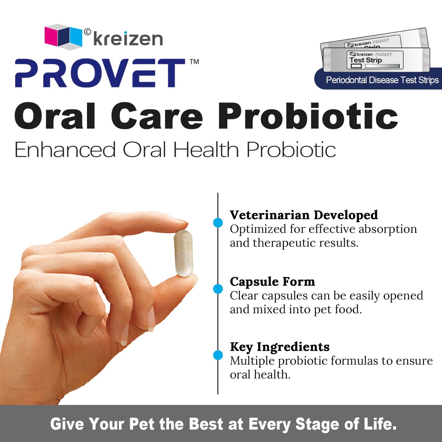 Oral Probiotic with Self Test Kit for Pets